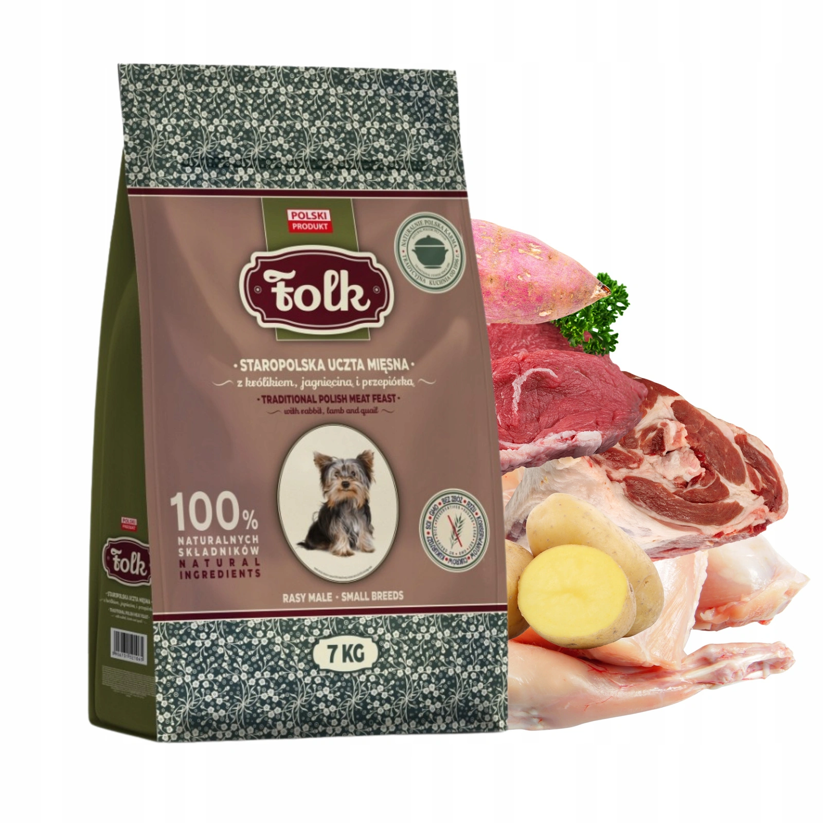 Folk Mini jagnięcina, królik, przepiórka adult małe rasy 7 kg