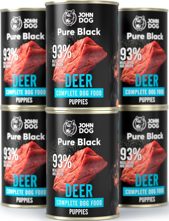 John Dog Pure Black jeleń junior 400 g × 6
