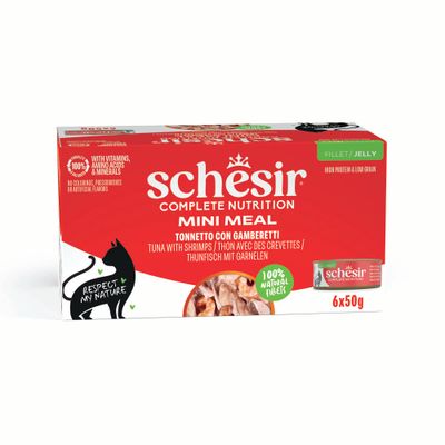 Schesir Complete Nutrition tuńczyk z krewetkami w galaretce adult 50 g × 6