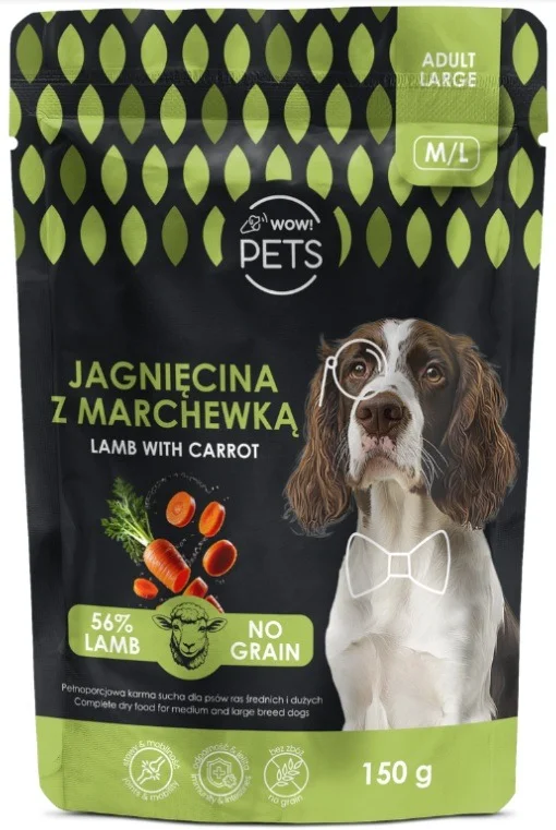 WOW!PETS jagnięcina adult średnie rasy, duże rasy 150 g