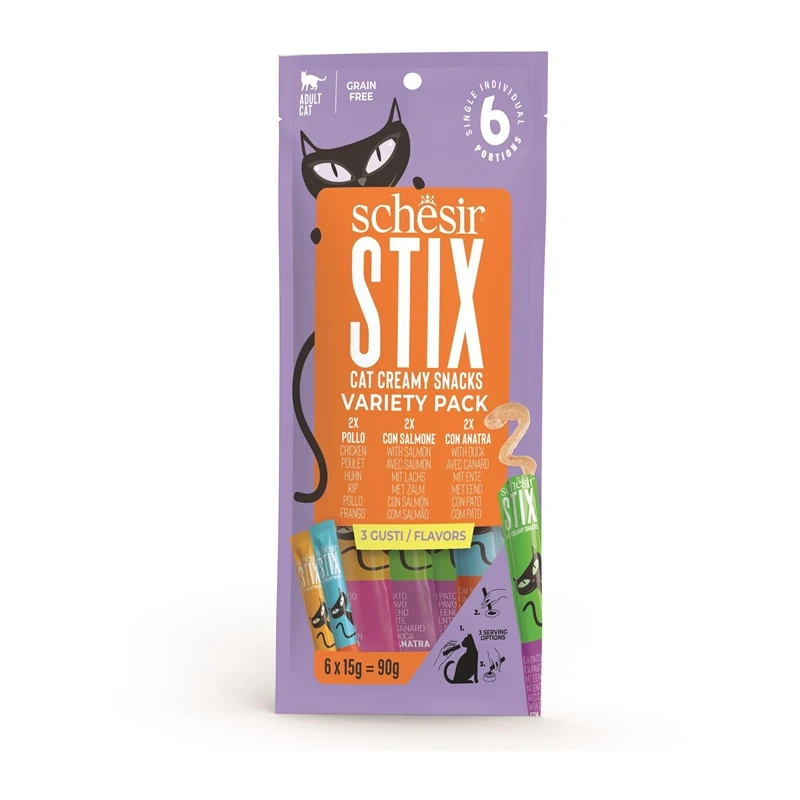 Schesir Stix mix smaków adult 15 g × 6
