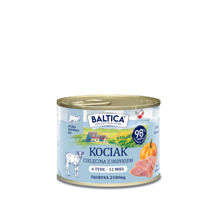 Baltica Skin & Coat cielęcina, indyk kitten 185 g