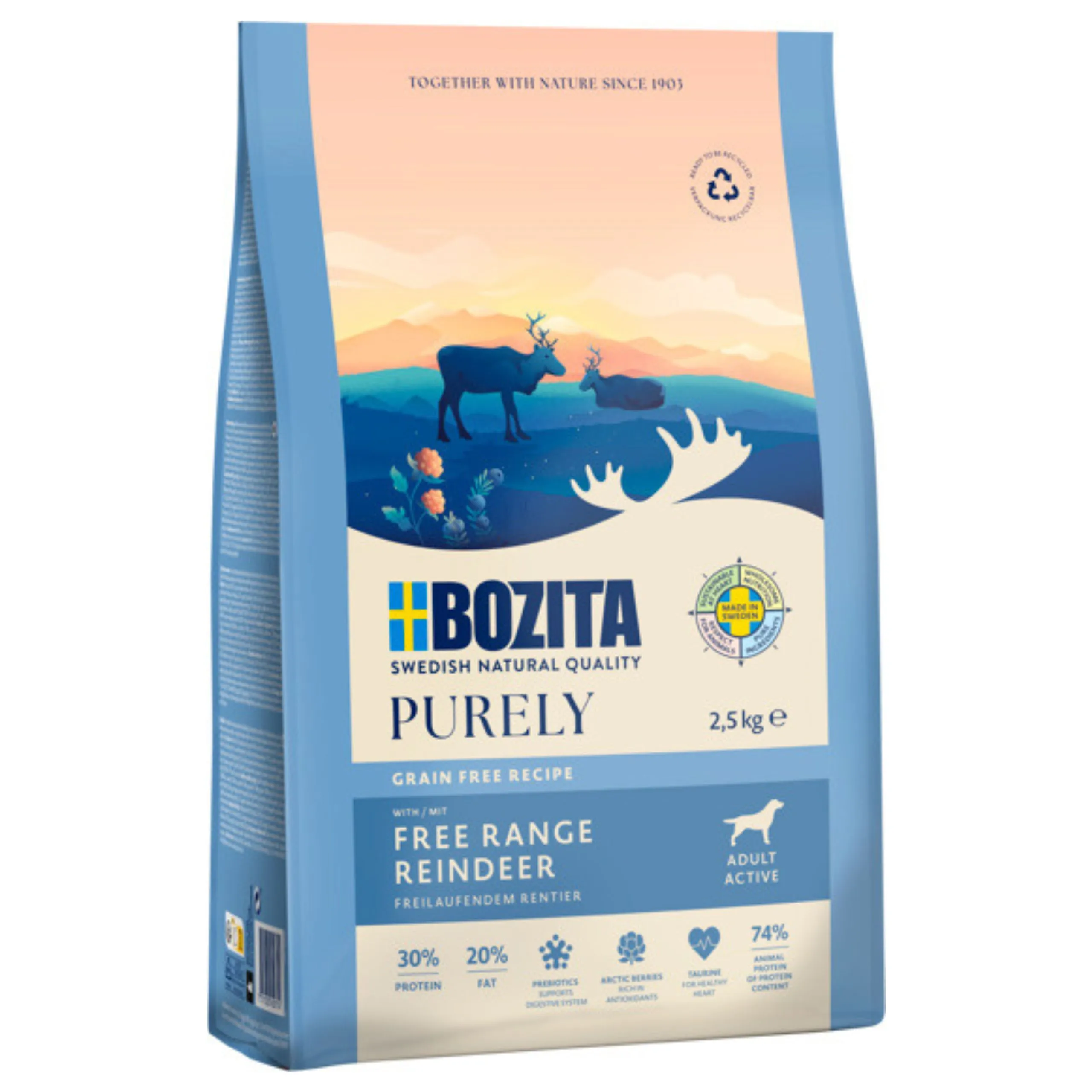 Bozita Purely renifer adult 2,5 kg