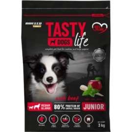 BioFeed Tasty Dogs Life wołowina junior średnie, duże rasy 3 kg
