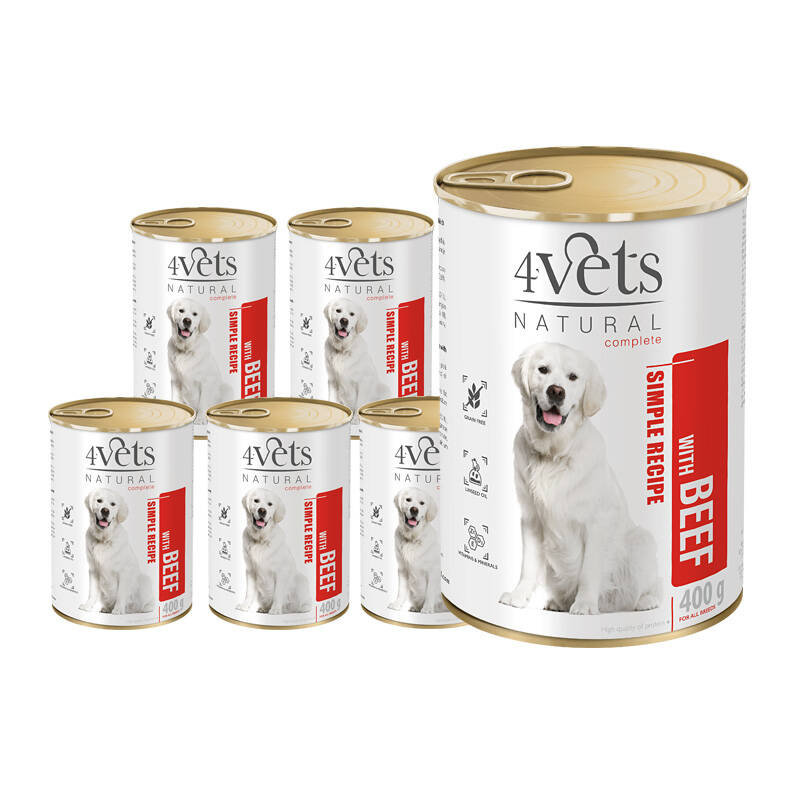4Vets Natural wołowina adult 400 g × 6