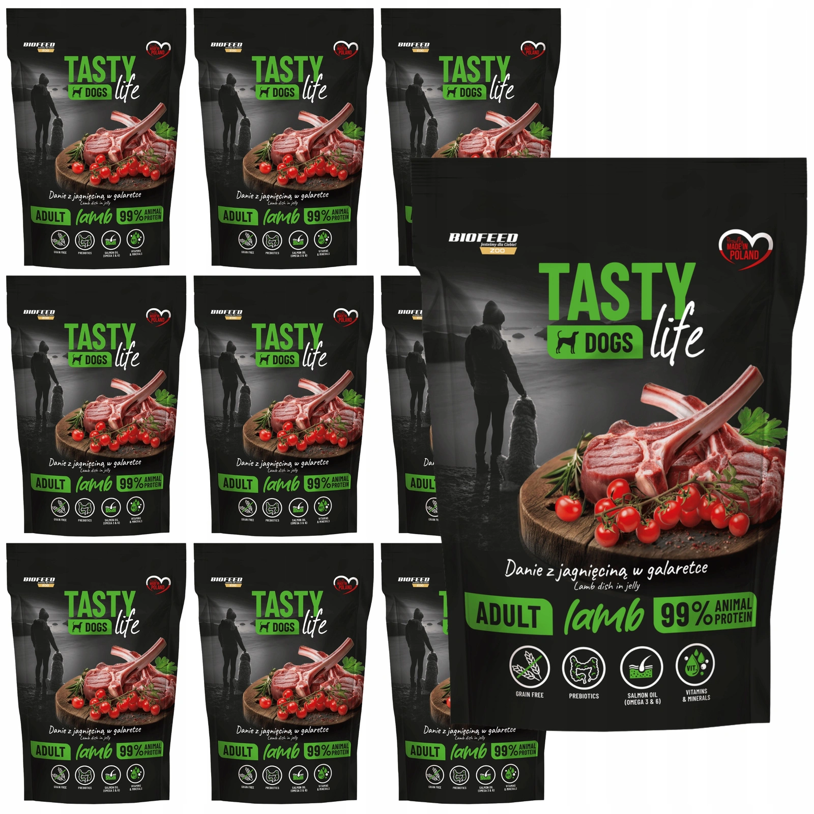 BioFeed Tasty Dogs Life jagnięcina adult 500 g × 10