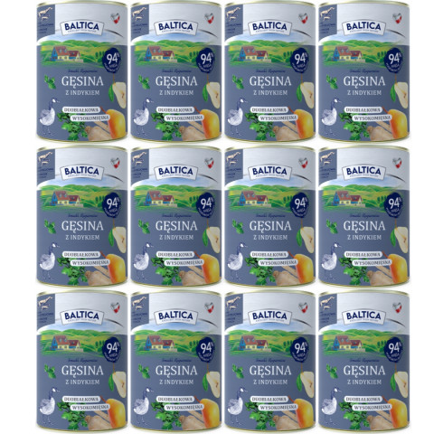 Baltica Smaki Regionów gęś, indyk adult 400 g × 12