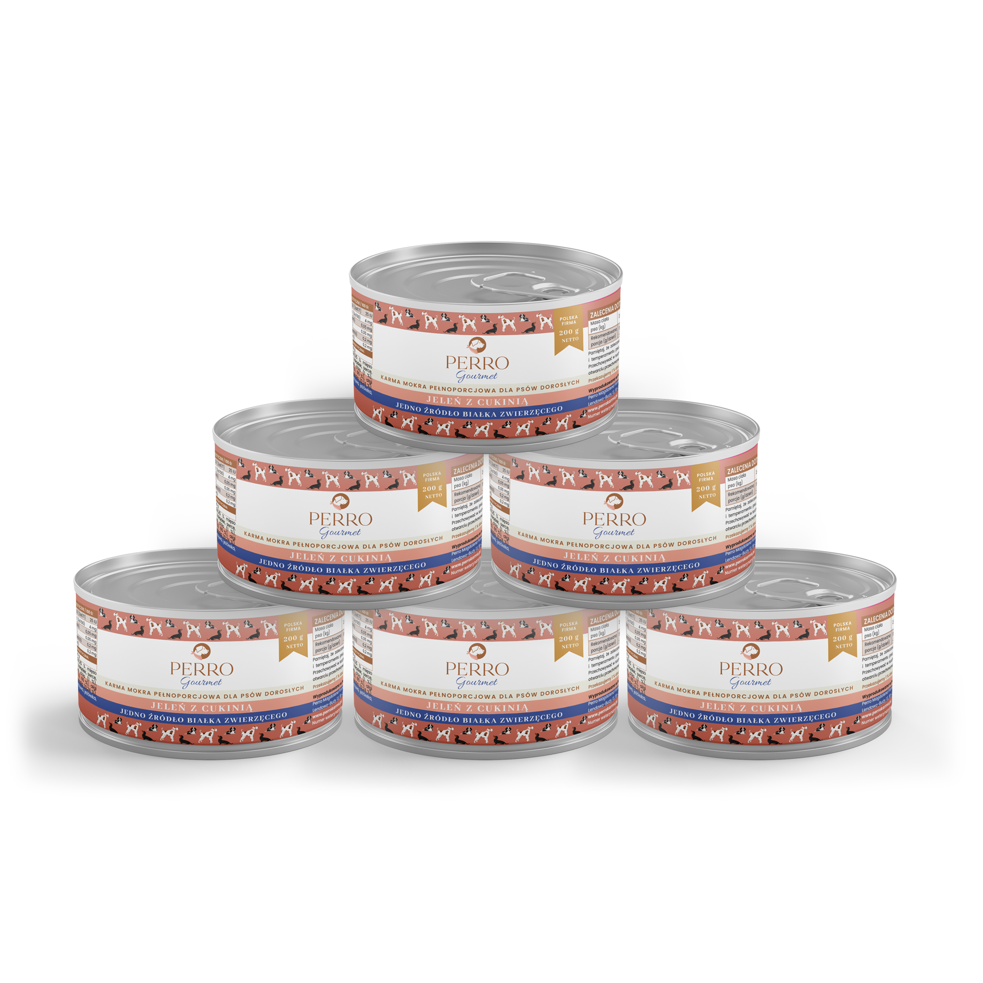 Perro Gourmet jeleń, cukinia adult 200 g × 6