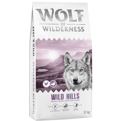 Wolf of Wilderness Wild Hills kaczka adult 12 kg × 2