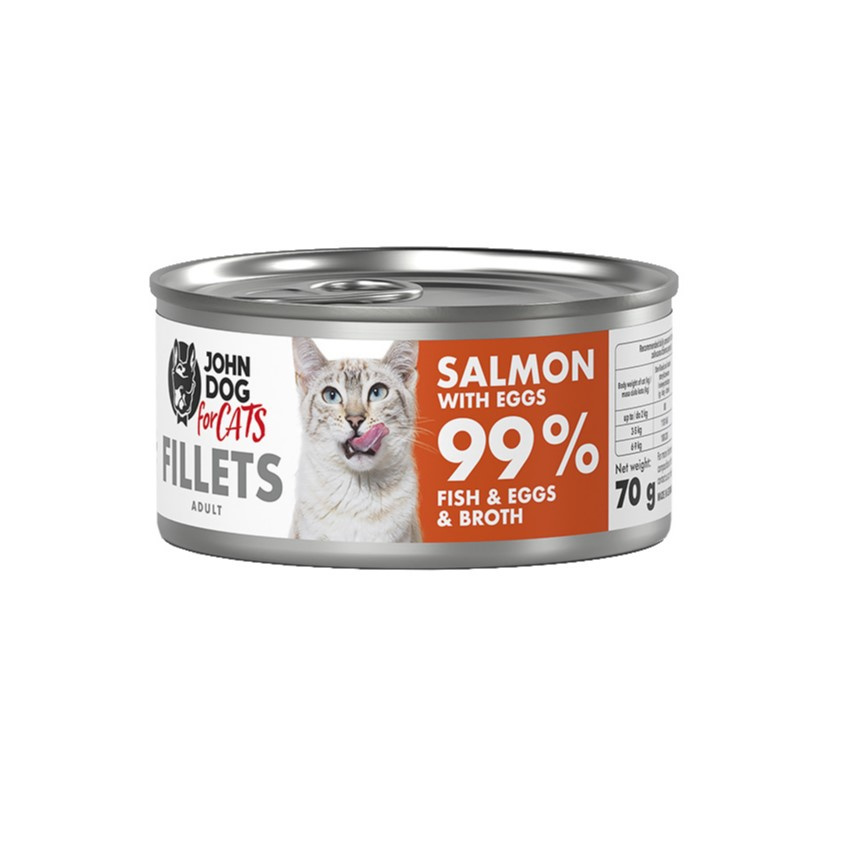 John Dog for Cats łosoś z jajkiem w sosie adult 70 g