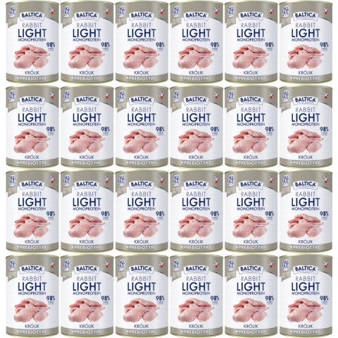 Baltica Nutraceutic Mono Light królik adult 400 g × 24