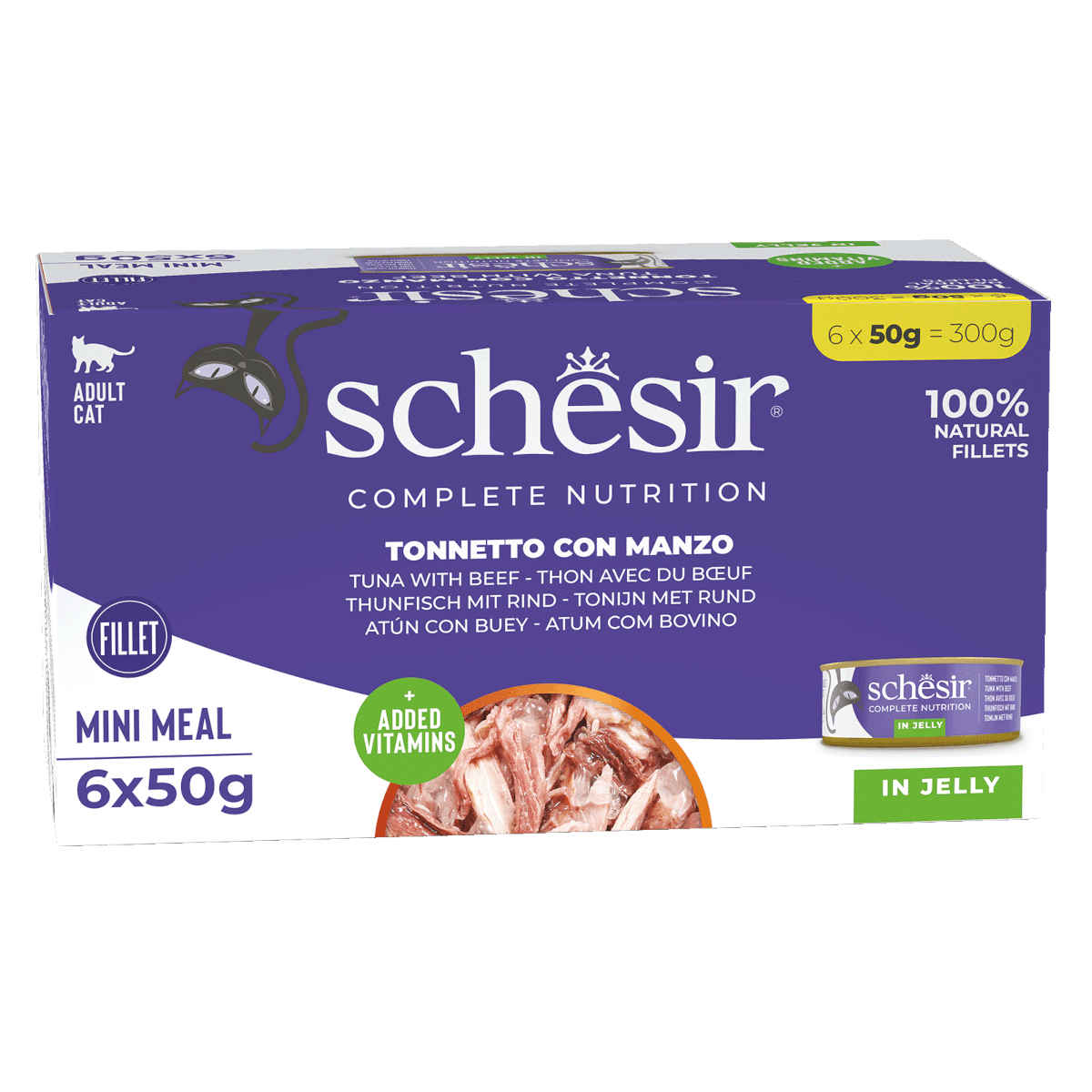 Schesir C&B tuńczyk, wołowina w galaretce adult 50 g × 6
