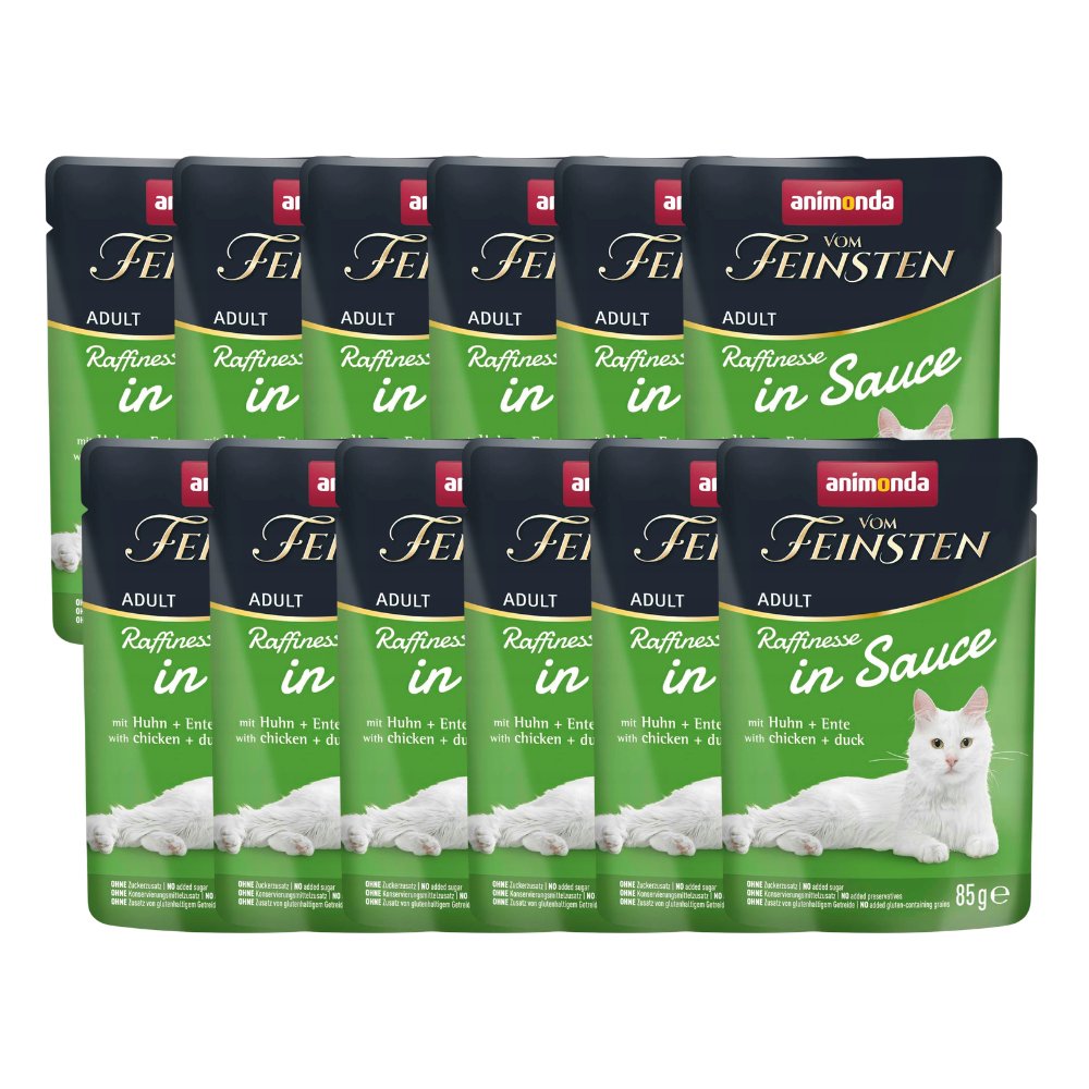 Animonda Vom Feinsten kaczka, kurczak w sosie adult 85 g × 12