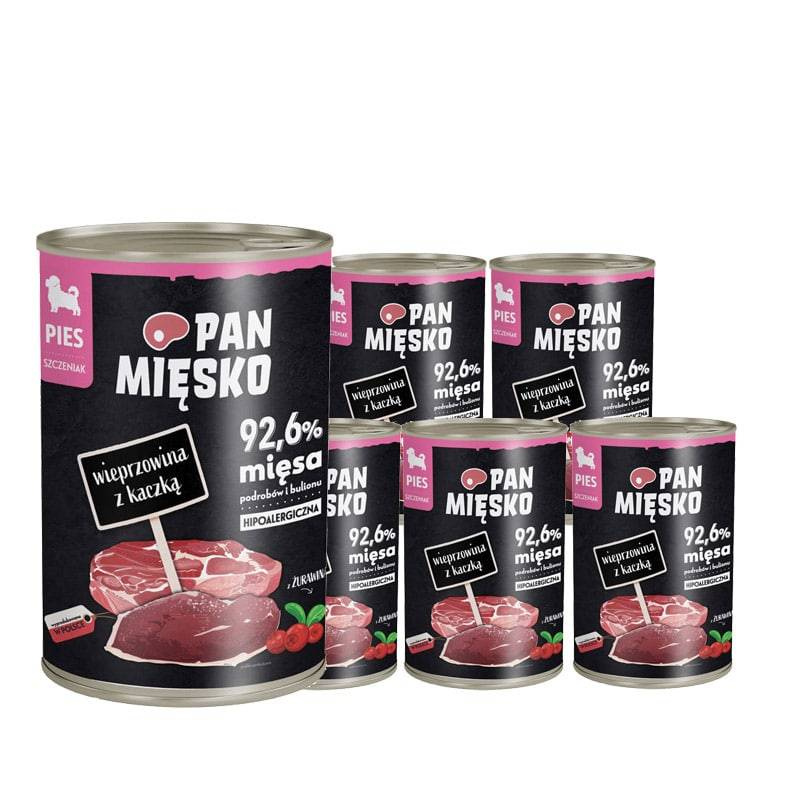 Pan Mięsko kaczka, wieprzowina junior 400 g × 6