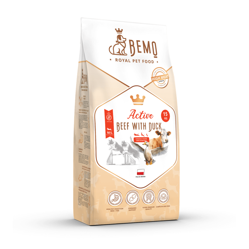 Bemo Active kaczka, wołowina adult średnie rasy, duże rasy 15 kg