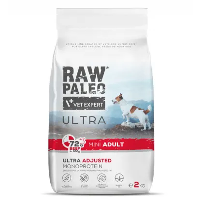 VetExpert Raw Paleo Ultra wołowina adult małe rasy 2 kg