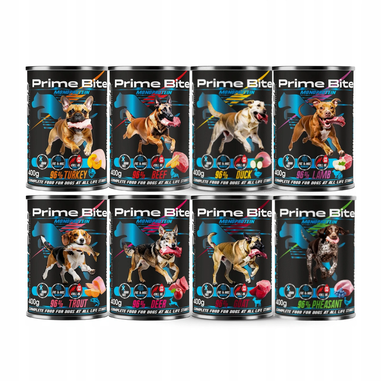 Game Dog Prime Bite mix smaków 400 g × 8