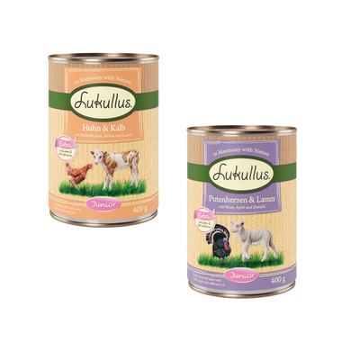 Lukullus cielęcina, indyk, jagnięcina, kurczak puppy 400 g × 24
