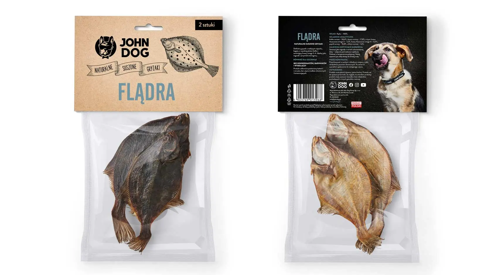 John Dog Gryzaki Naturalne flądra 100 g × 2