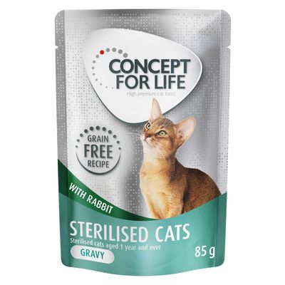 Concept for Life Sterilised Cats królik w sosie adult 85 g × 48