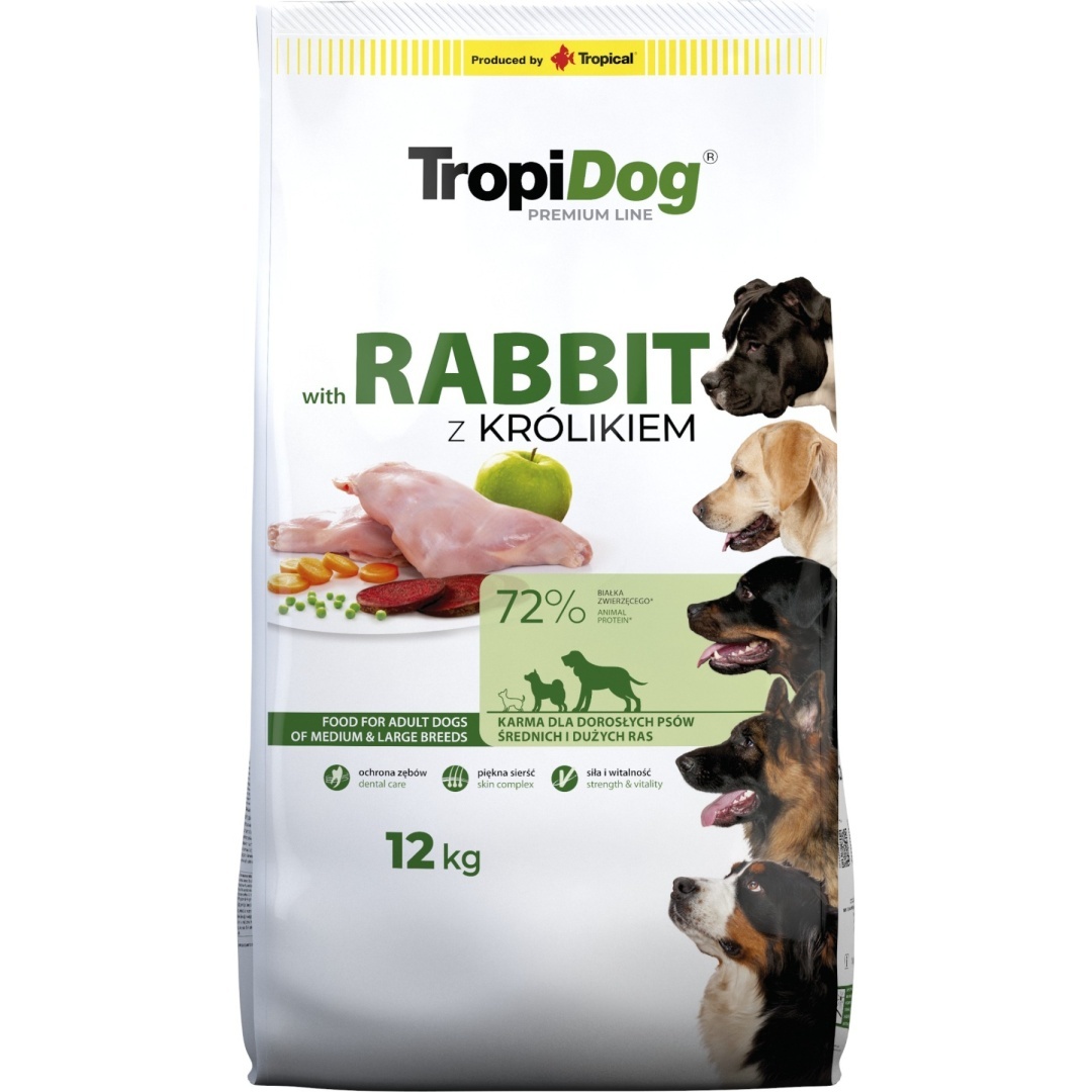 Tropidog Premium królik adult średnie rasy, duże rasy 12 kg