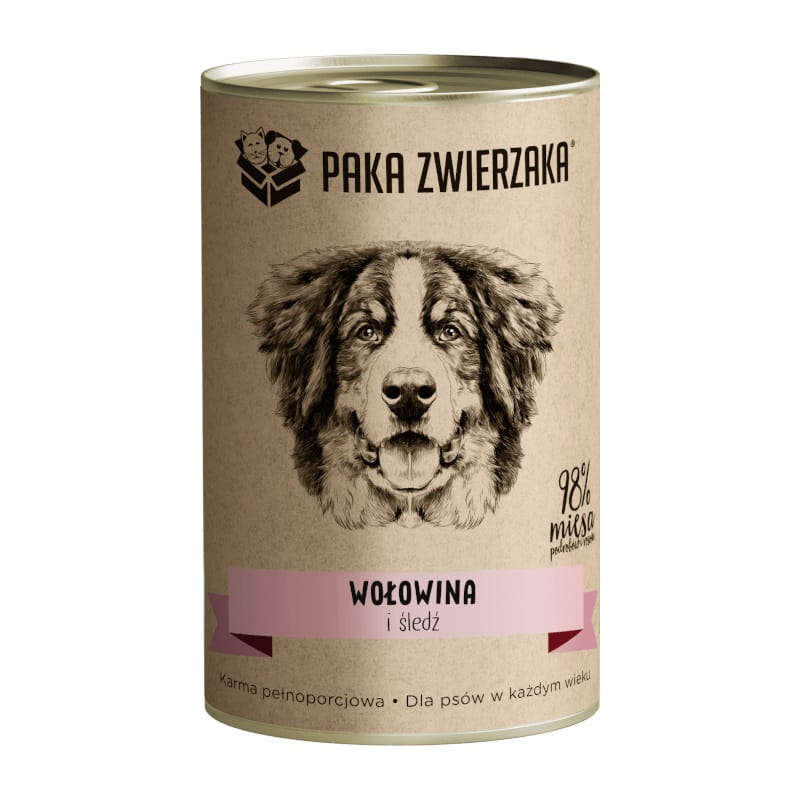 Paka Zwierzaka wołowina, śledź 400 g