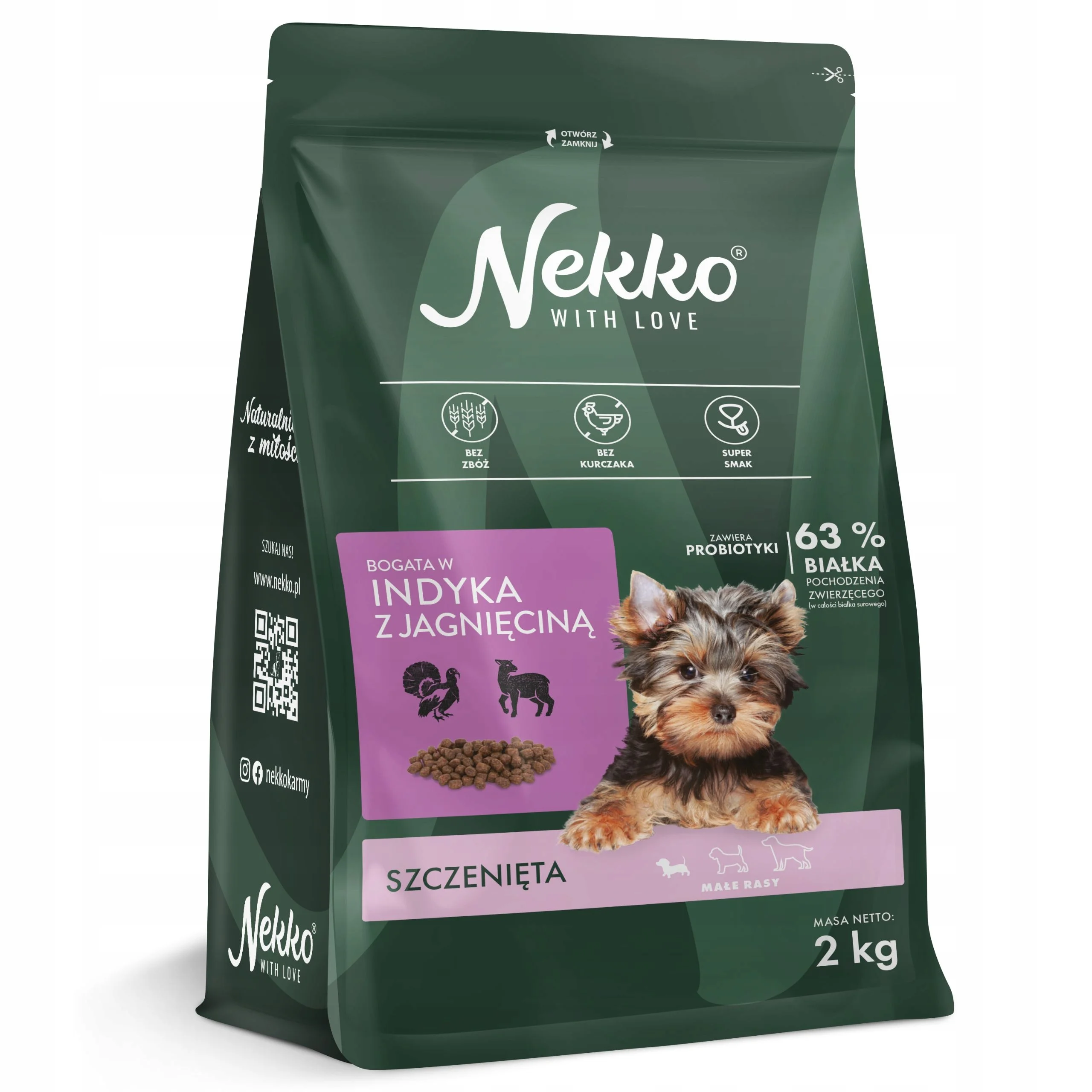 Nekko Gf indyk, jagnięcina junior małe rasy 2 kg