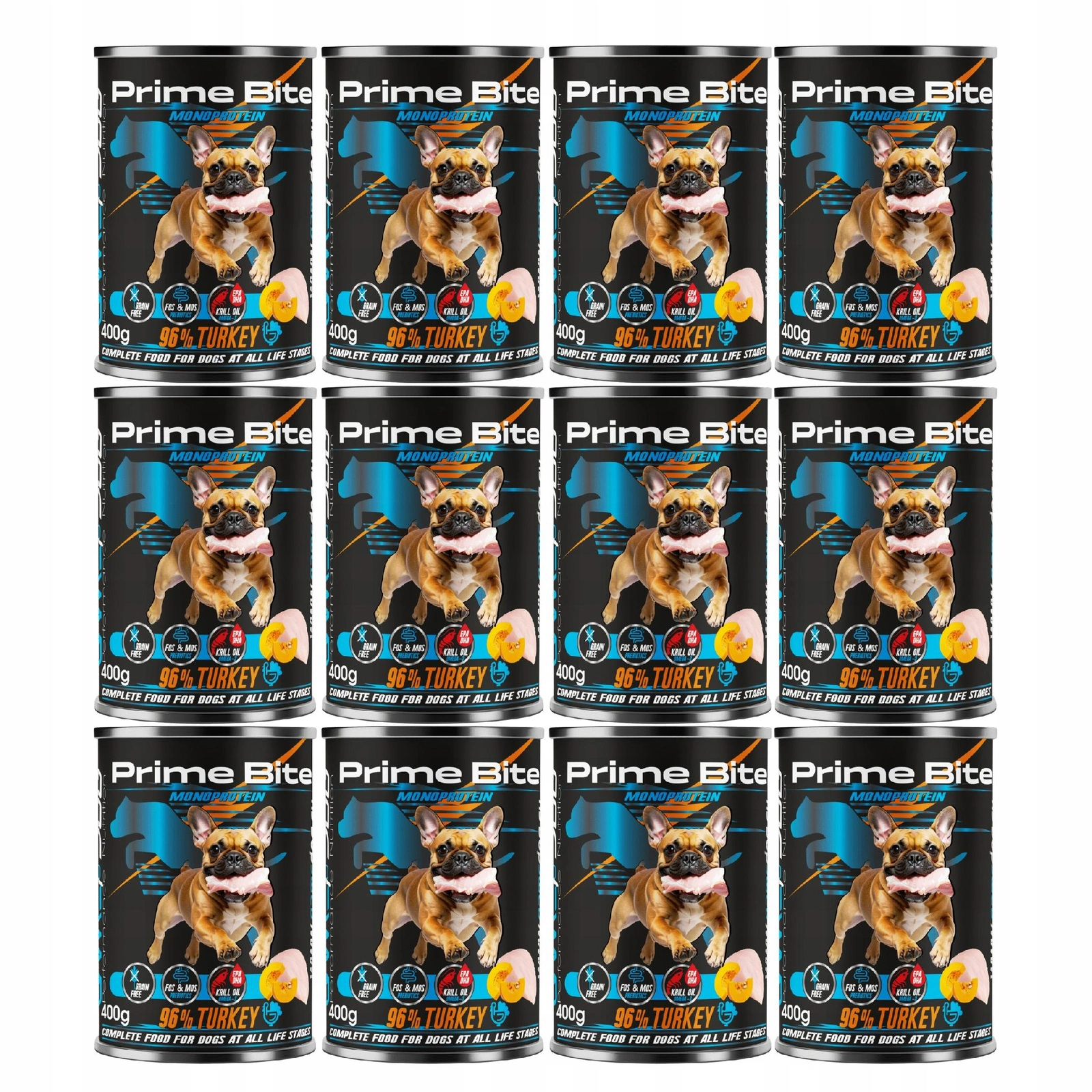 Game Dog Prime Bite Monoprotein indyk 400 g × 12