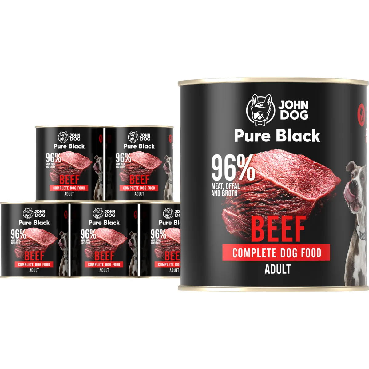 John Dog Pure Black wołowina adult 800 g × 6