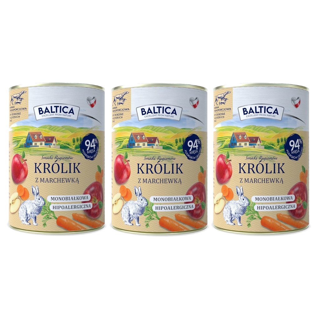 Baltica Smaki Regionów królik 400 g × 3