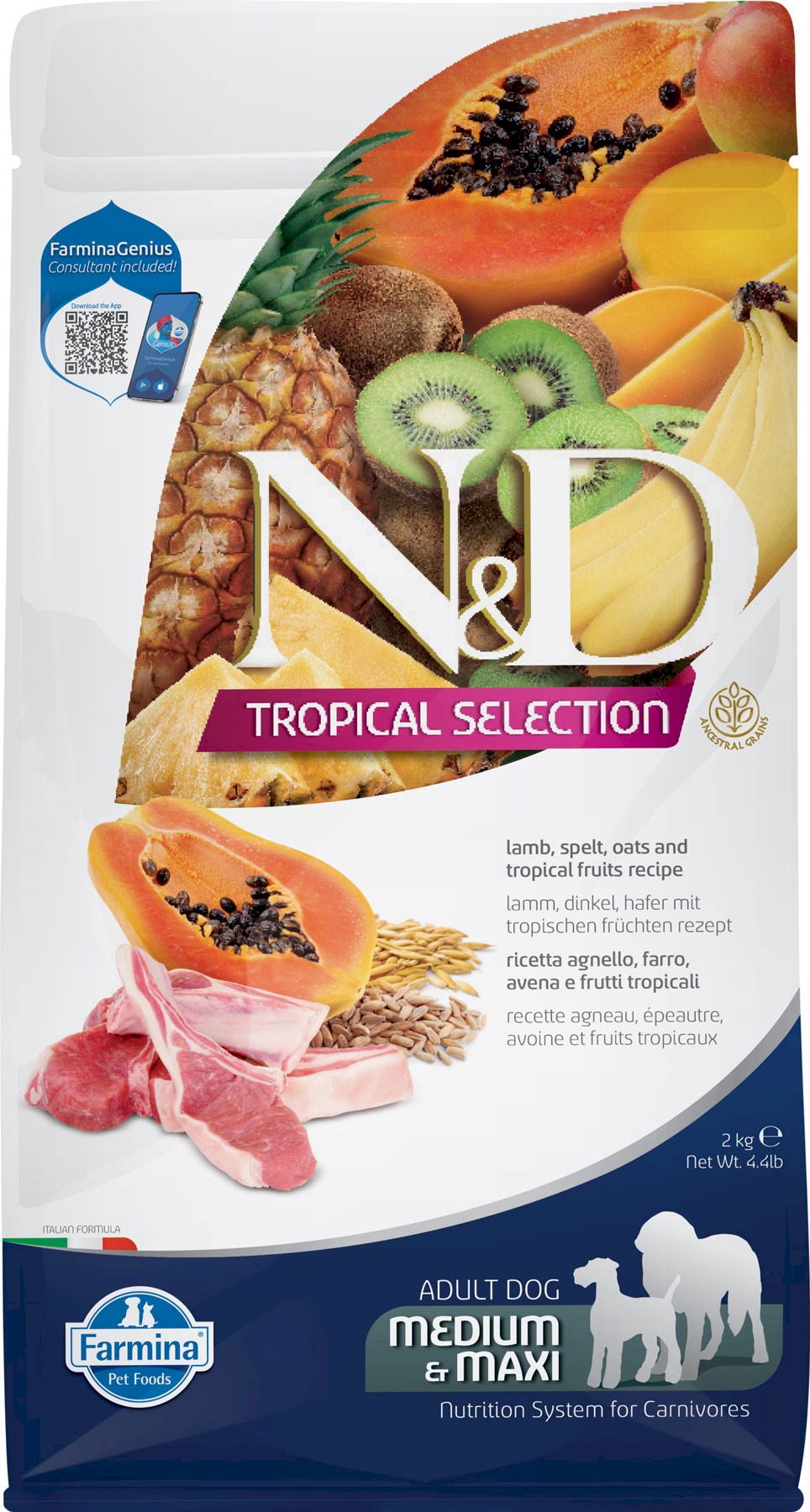 Farmina N&D Tropical Selection jagnięcina adult średnie rasy, duże rasy 2 kg