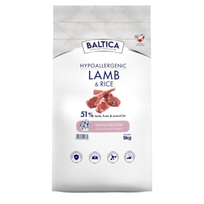 Baltica Nutraceutic jagnięcina, ryż adult średnie rasy 9 kg