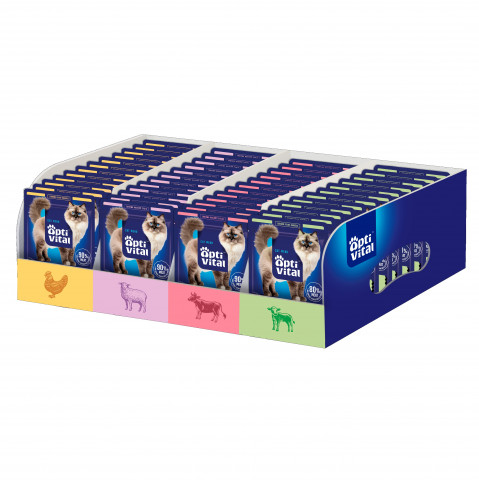 OptiVital Skin & Coat mix smaków w sosie adult 85 g × 112