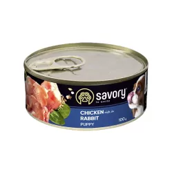 Savory kurczak, królik puppy 100 g