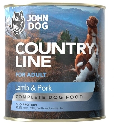 John Dog Country Line jagnięcina, wieprzowina adult 800 g