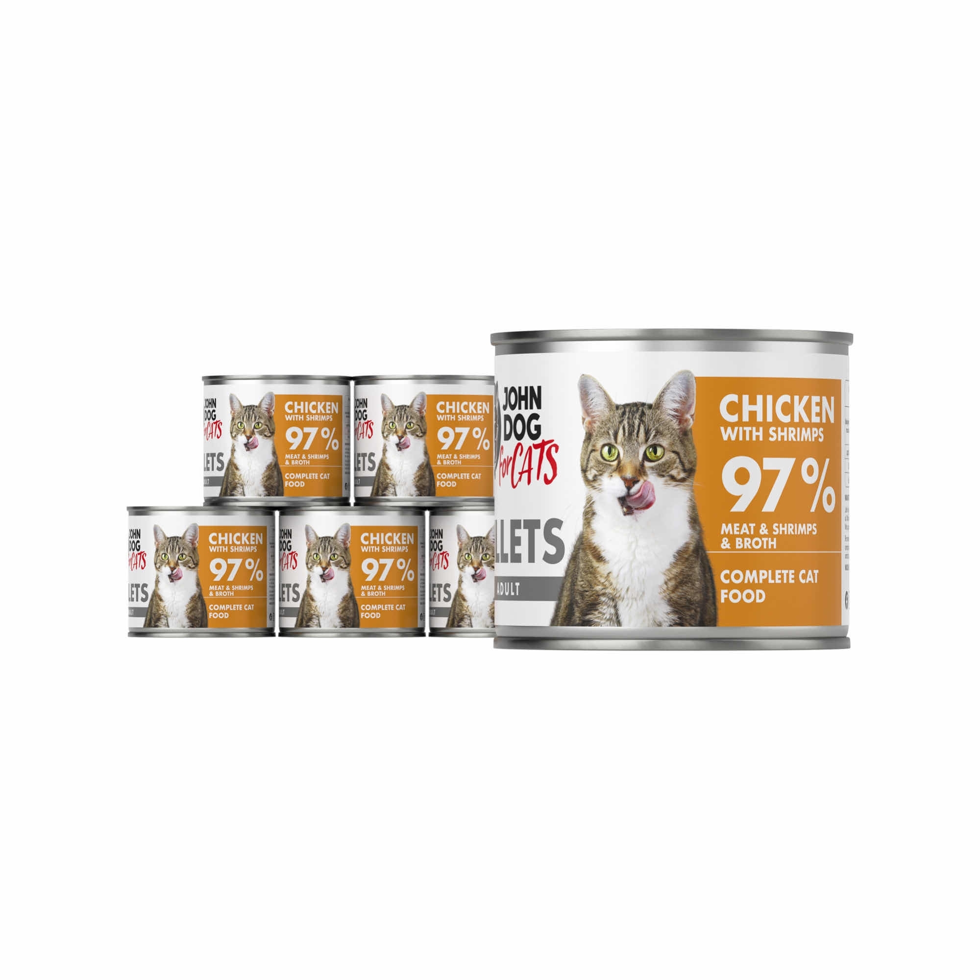 John Dog For Cats kurczak z krewetkami w sosie adult 140 g × 6