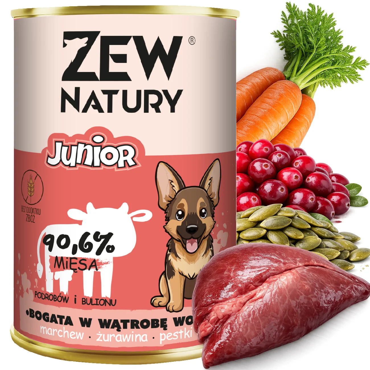 Zew Natury wieprzowina, wołowina junior 400 g × 10