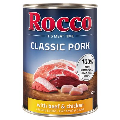 Rocco Classic kurczak, wieprzowina, wołowina adult 400 g × 12