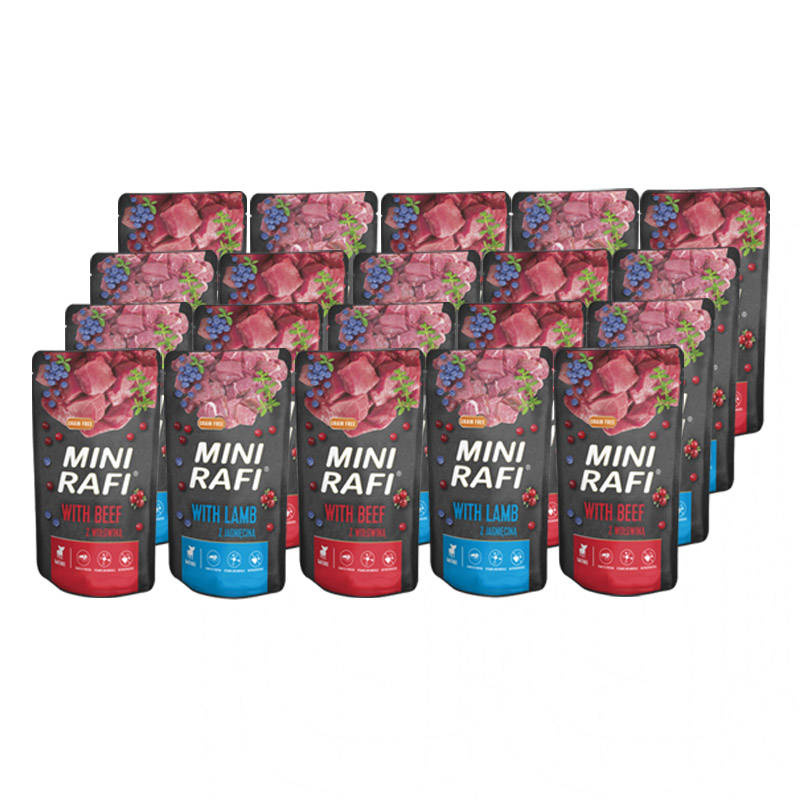 Rafi Mini jagnięcina, wołowina małe rasy 150 g × 20