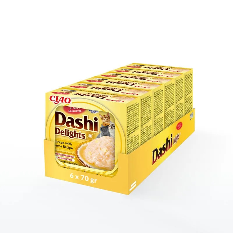 Inaba Dashi Delights kurczak, ser w bulionie 70 g × 6