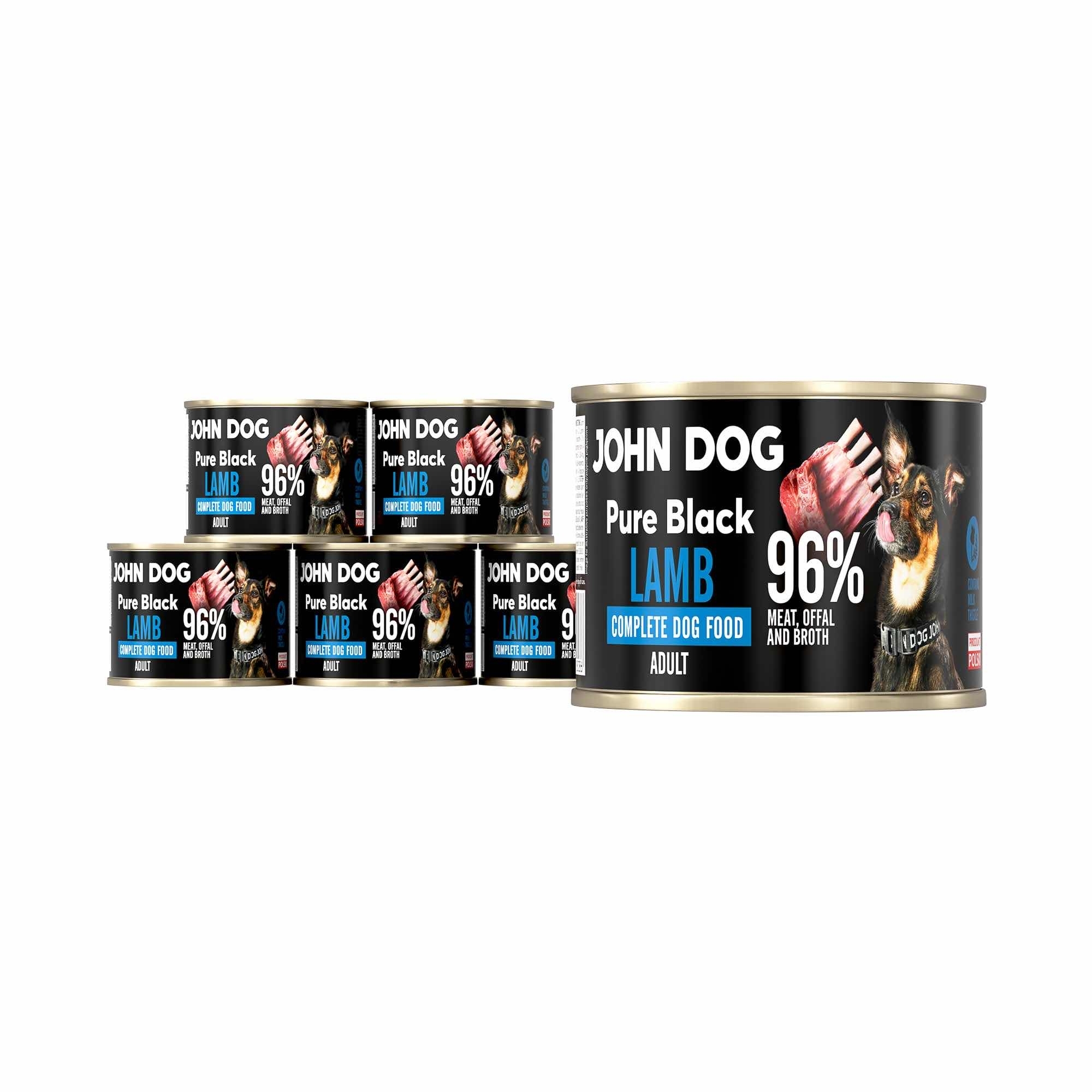 John Dog Pure Black jagnięcina adult 200 g × 6