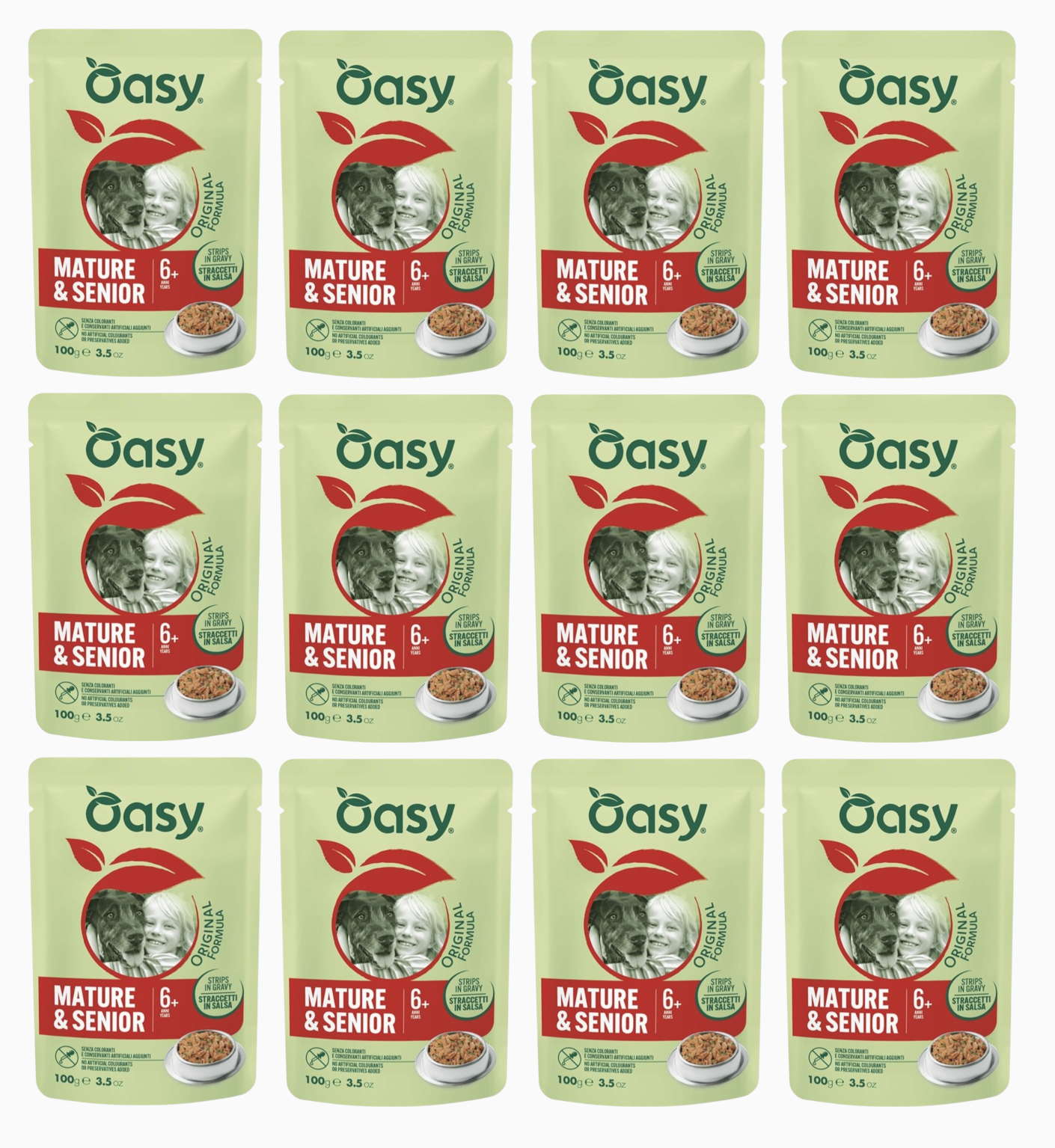 Oasy Strips In Gravy indyk senior 100 g × 12