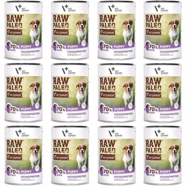 VetExpert Raw Paleo kaczka puppy 400 g × 12