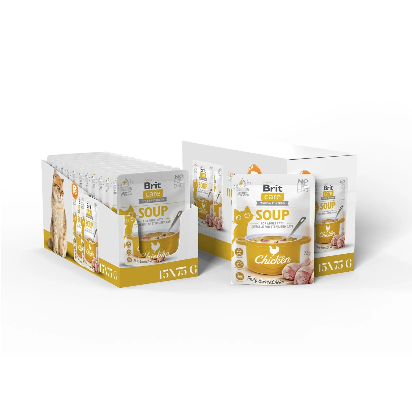 Brit Care kurczak w bulionie adult 75 g × 15