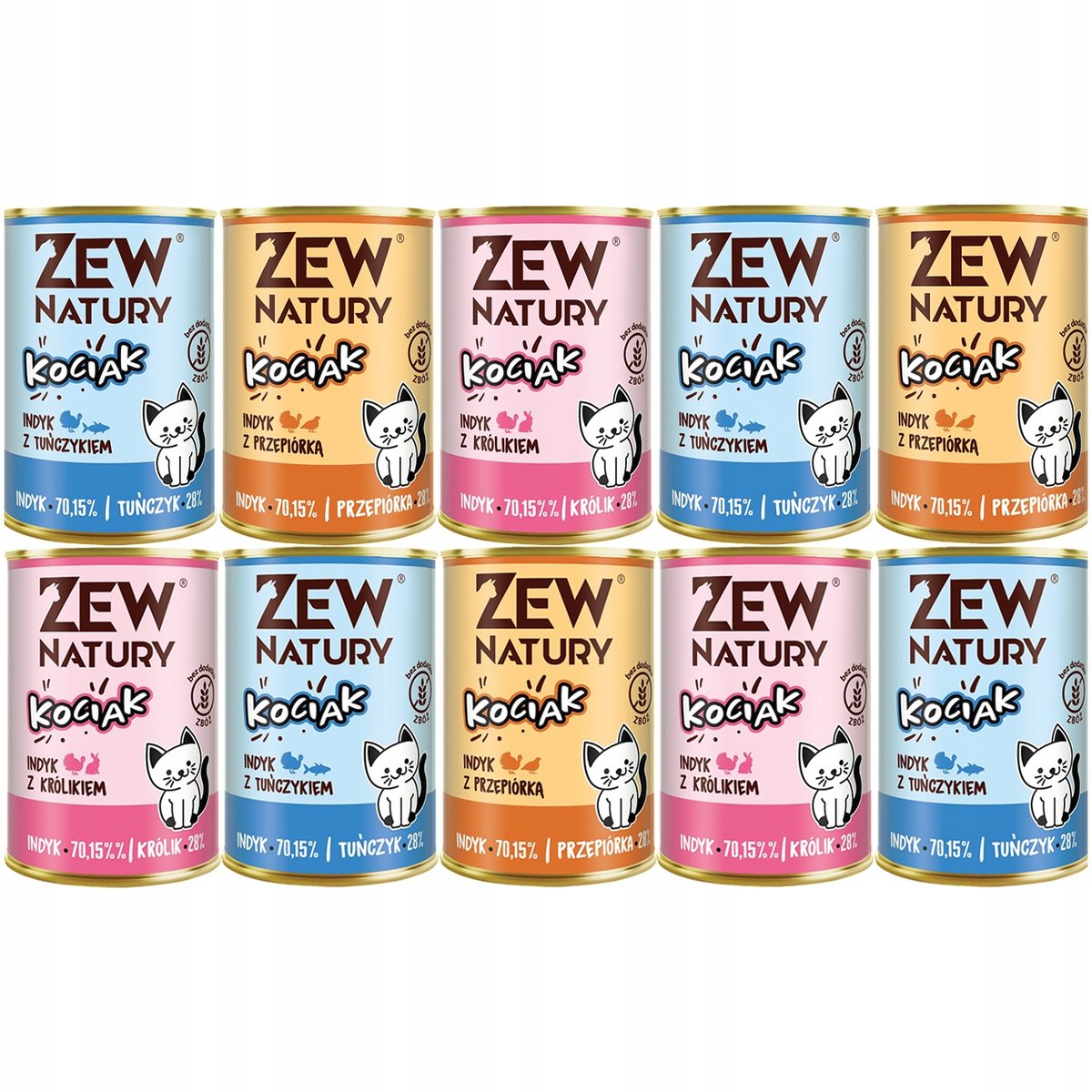 Zew Natury Kociak mix smaków kitten 400 g × 10