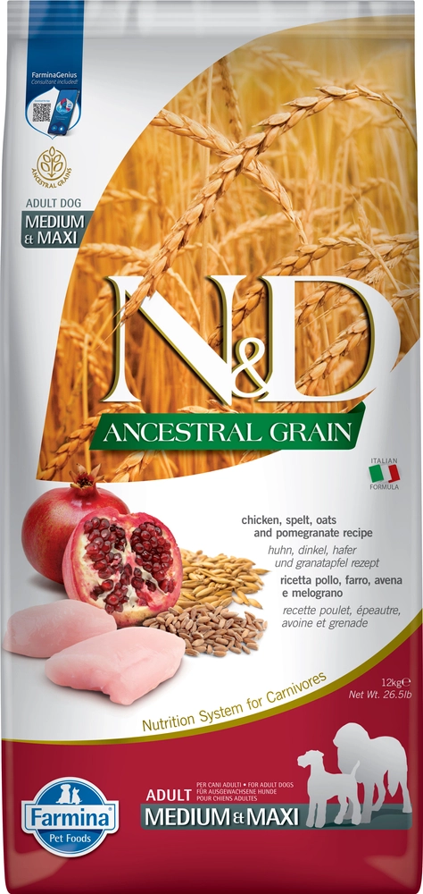 Farmina N&D Ancestral Grain kurczak adult średnie, duże rasy 12 kg