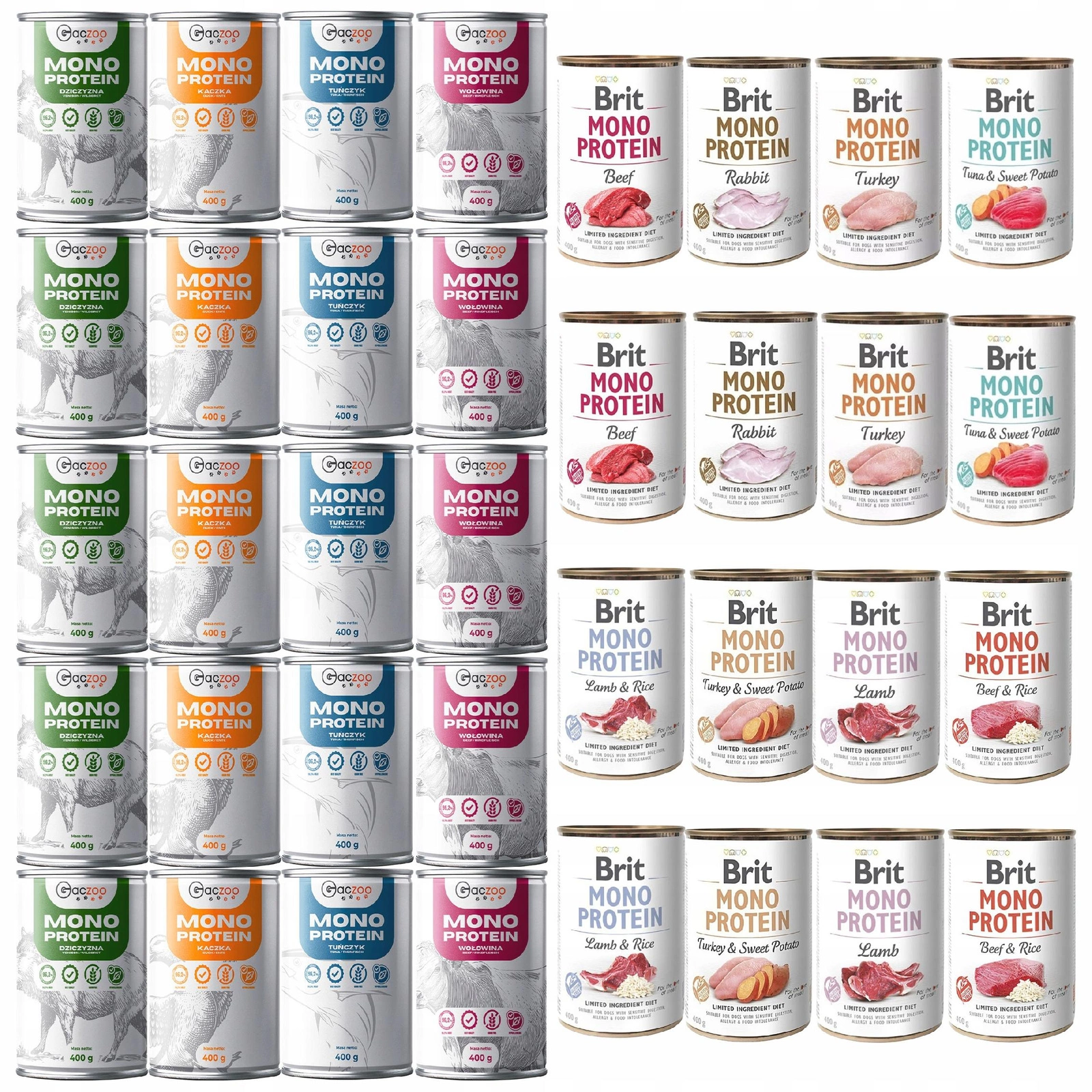 Brit Mono Protein dzik, jagnięcina, kaczka adult 400 g × 36