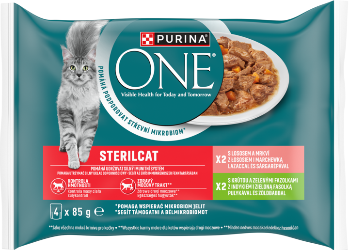 Purina ONE Sterilised mix smaków w sosie adult 85 g × 4