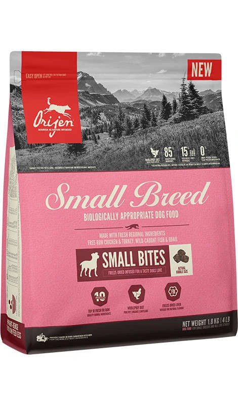 Orijen Small Breed przepiórka, wołowina, śledź adult małe rasy 1,8 kg