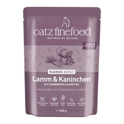 Catz Finefood Classic jagnięcina, królik w bulionie adult 300 g × 6